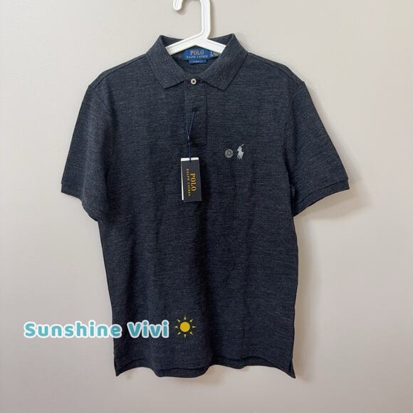 NWT Polo Ralph Lauren Men's Classic Fit The Iconic Mesh Polo Shirt Black Small